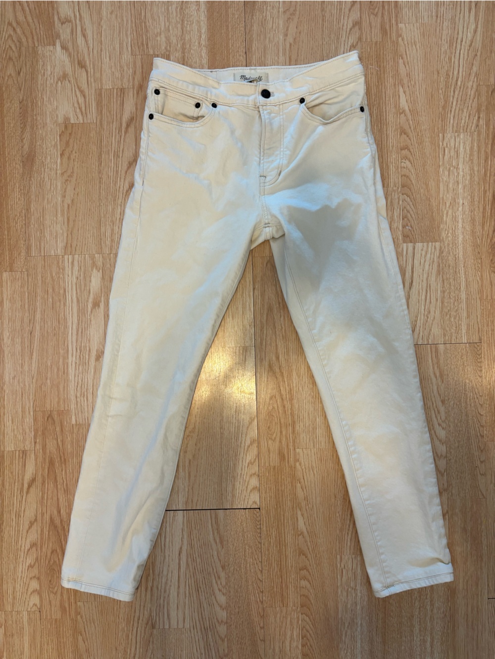Madewell Cream Straight-Leg Jeans
